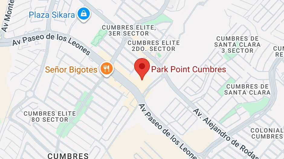 Mapa Sucursal Park Point Cumbres