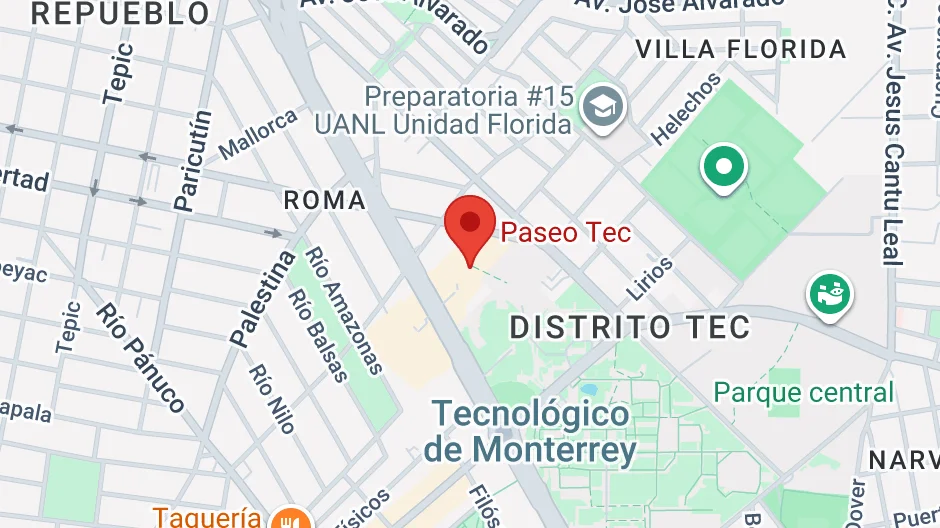 Mapa Sucursal Paseo Tec