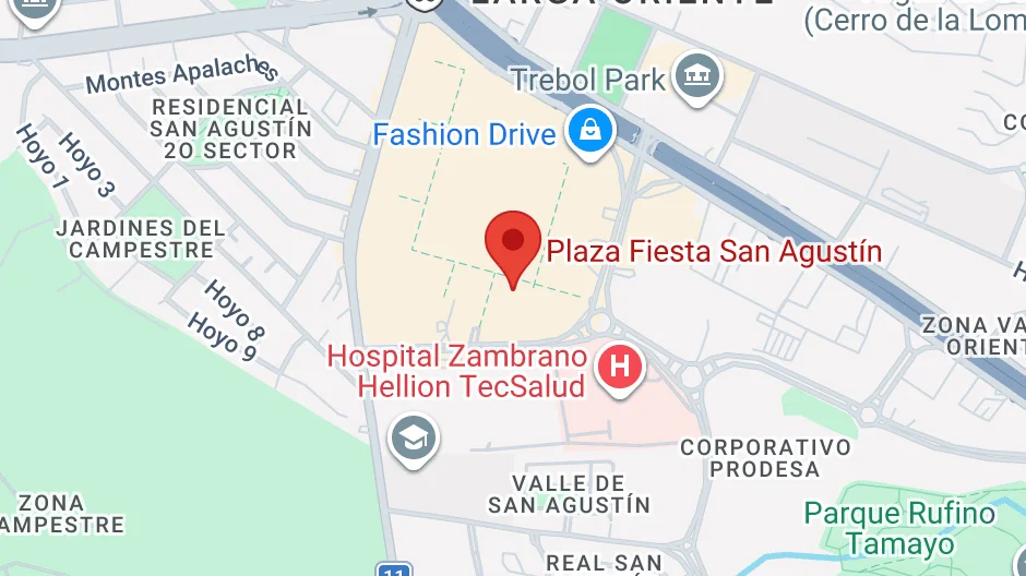 Mapa Sucursal Plaza Fiesta San Agustín