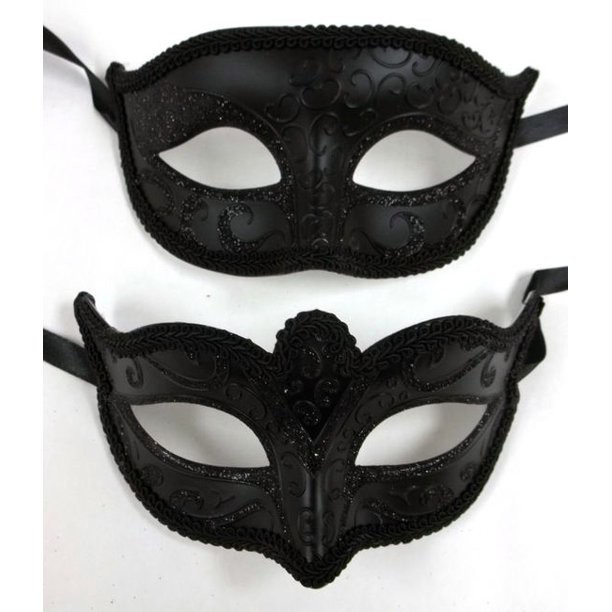 VENETIAN PLASTIC MASK BLK