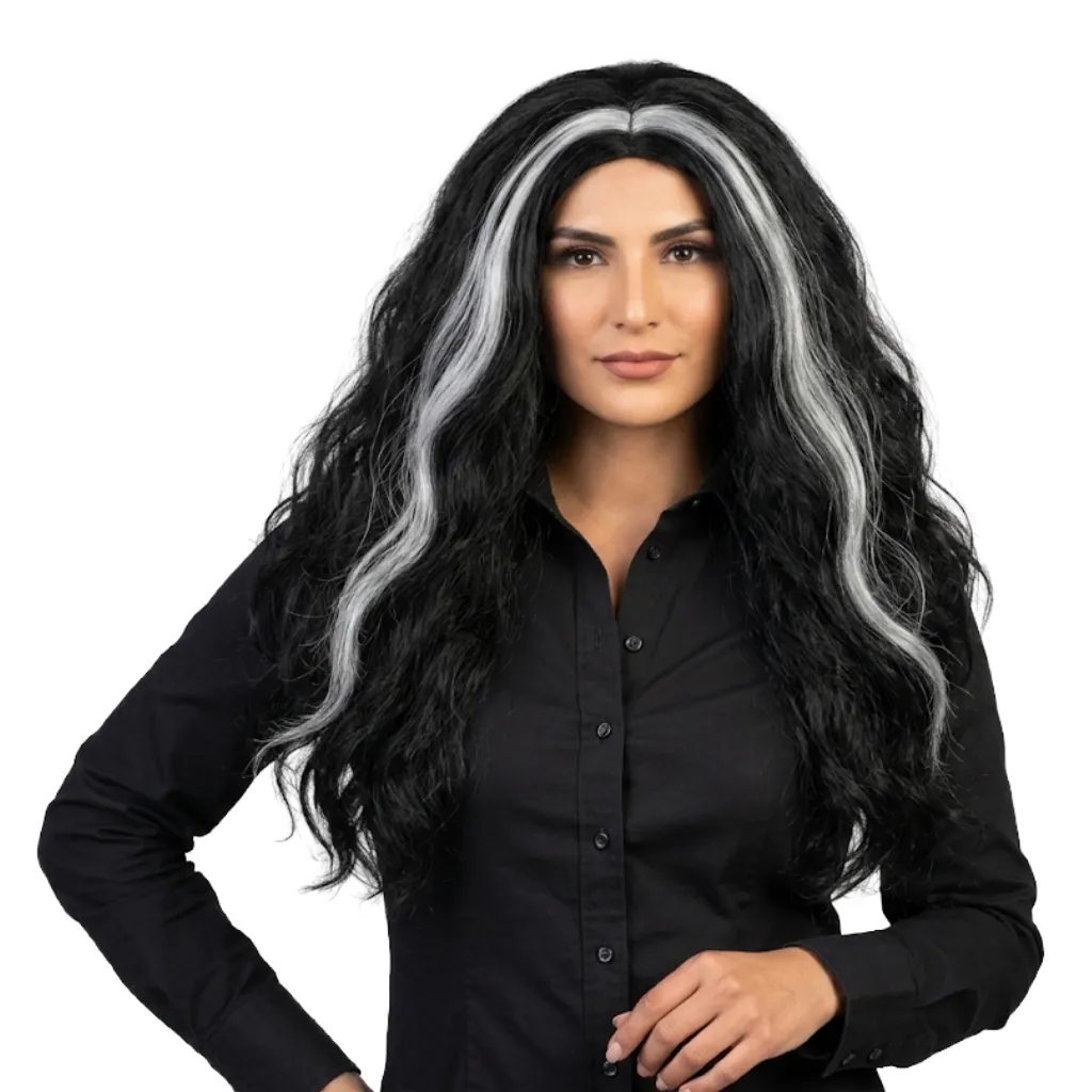 [FX79427] WILD WITCH BLACK & GRAY WIG