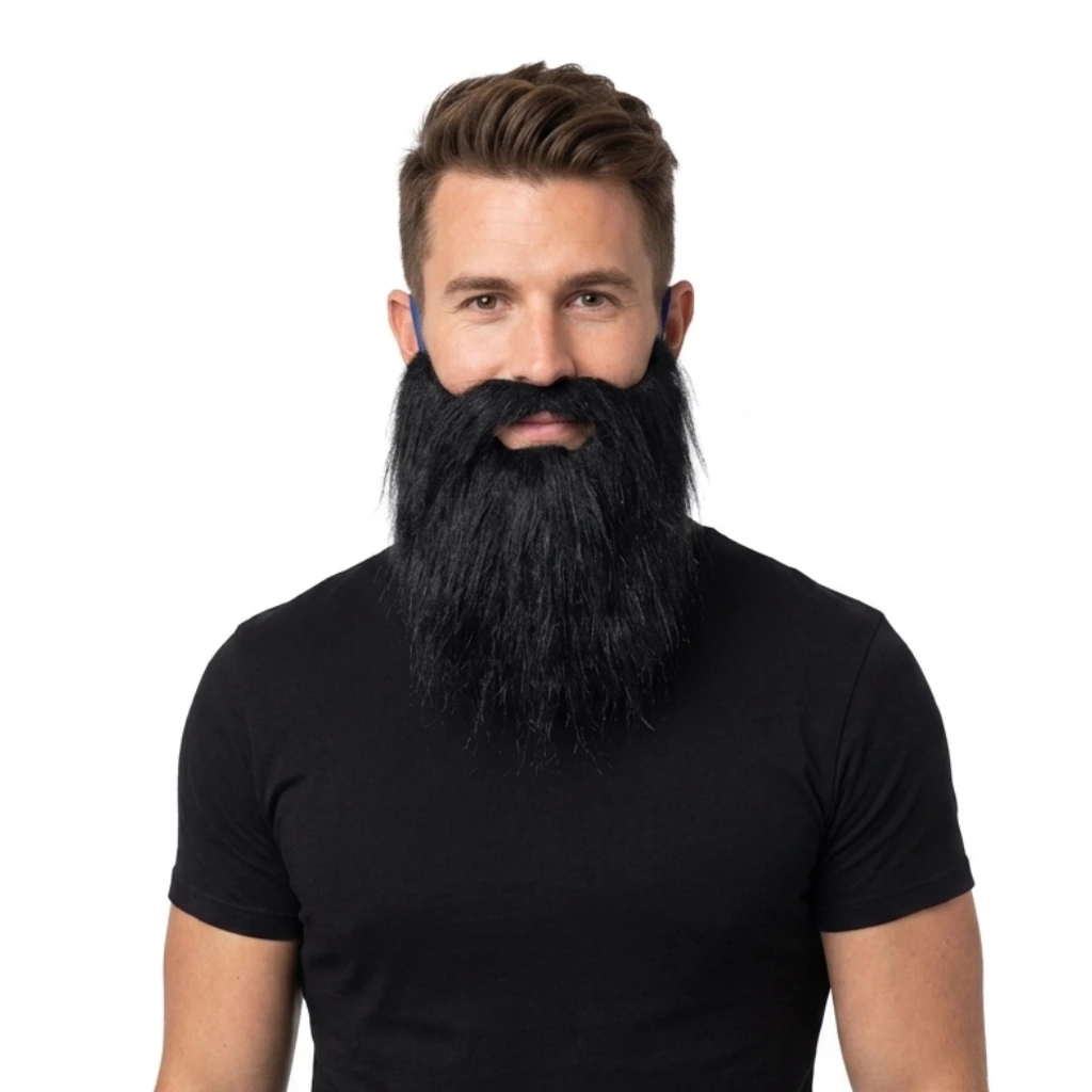[FX76387] YW BARBA Y BIGOTE NEGRO
