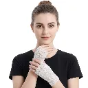 YW WHITE LACE SHORT GLOVES FING/LESS STD