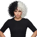 YWQ CURLY DEVIL WIG WHITE/BLACK