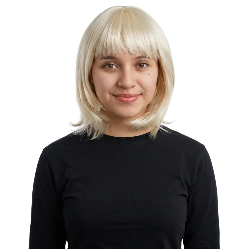 [FX81973] YWQ EXC SLEEK BOB HAIR WIG BLOND