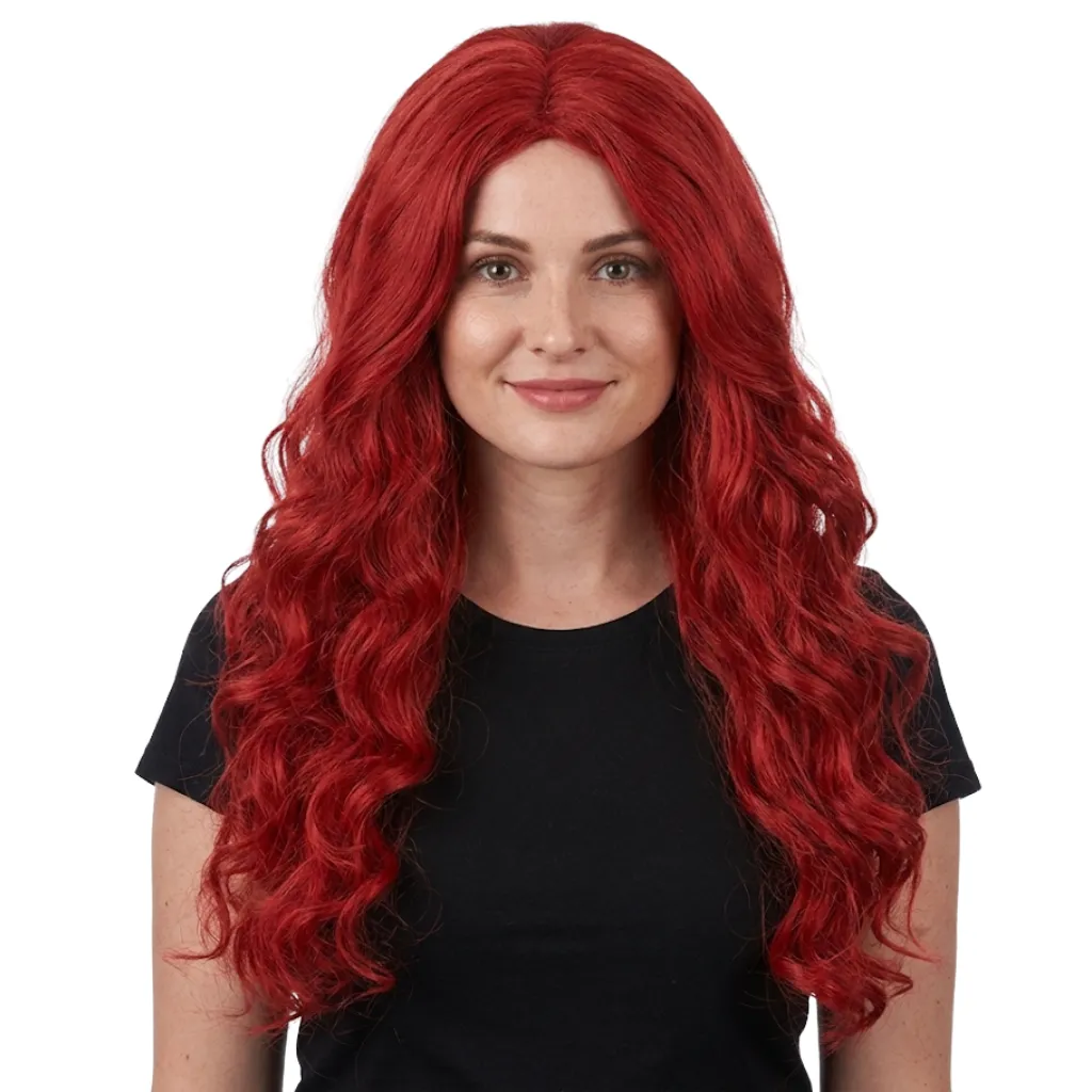 [FX79377] YWQ EXC WAVY LAYERED WIG RED