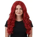 YWQ EXC WAVY LAYERED WIG RED