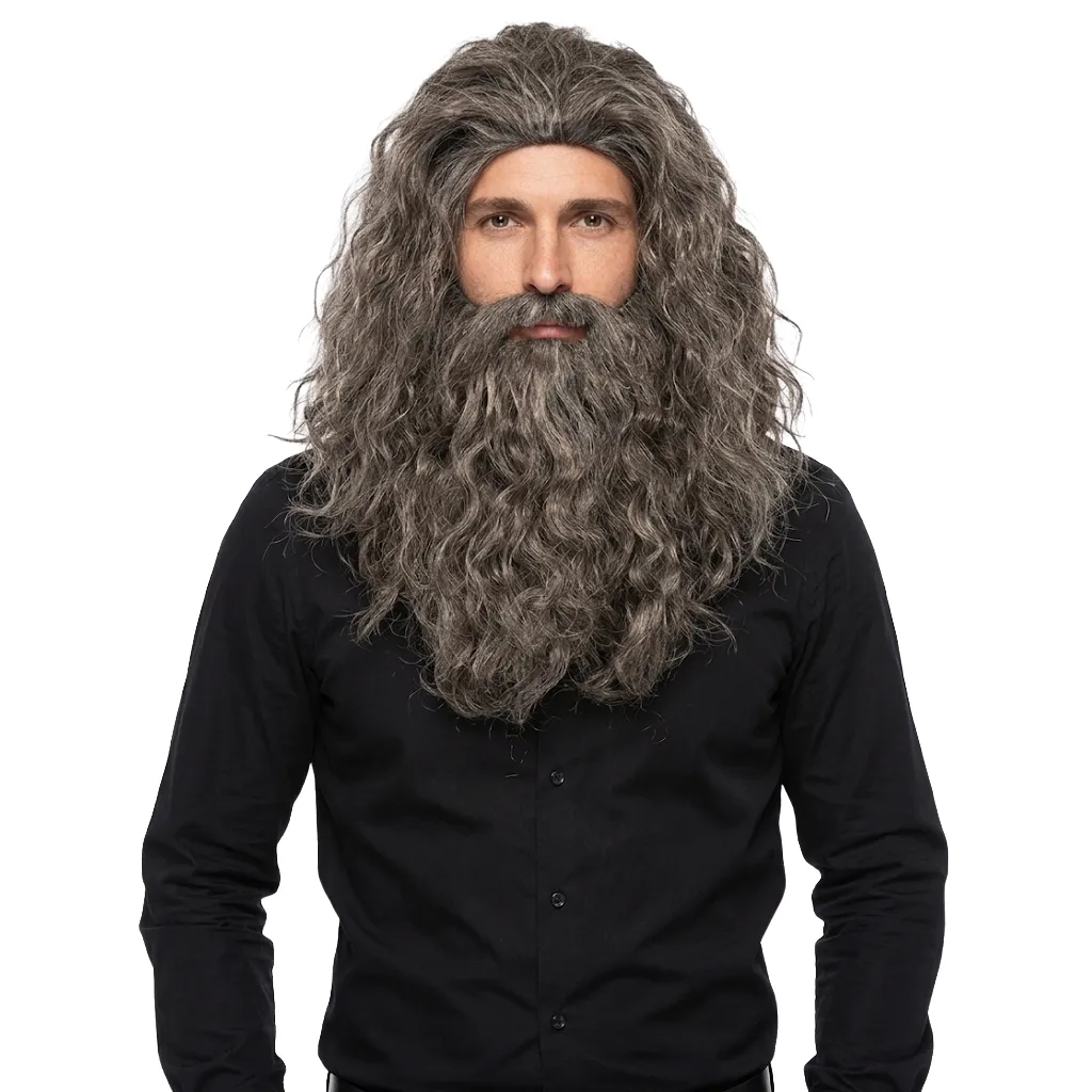 [FX81944] YWQ EXC WIZARD WIG & BEARD BROWN