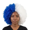 AFRO CLOWN WIG RAYADOS BLUE/WHITE