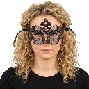 BLACK VENETIAN METAL MASK