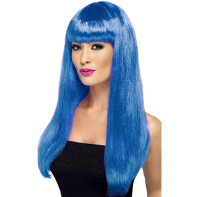 EXC RETRO BANGS WIG BLUE
