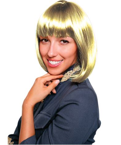 [QY-9053] EXC SLEEK BOB HAIR WIG BLONDE