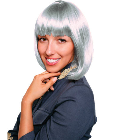 [QY-9052] EXC SLEEK BOB HAIR WIG WHITE
