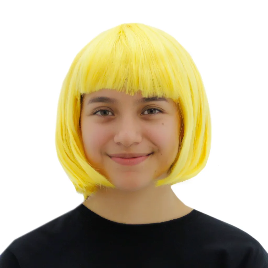 [FX79375] EXC SLEEK BOB HAIR WIG YELLOW