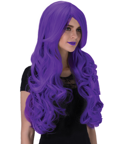 [QY-J034] EXC WAVY LAYERED WIG PURPLE