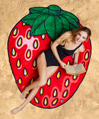 GIANT STRAWBERRY BEACH TOWEL