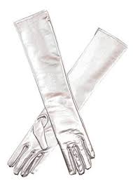 [FX00134] GUANTES LARGO L-50 PLATA
