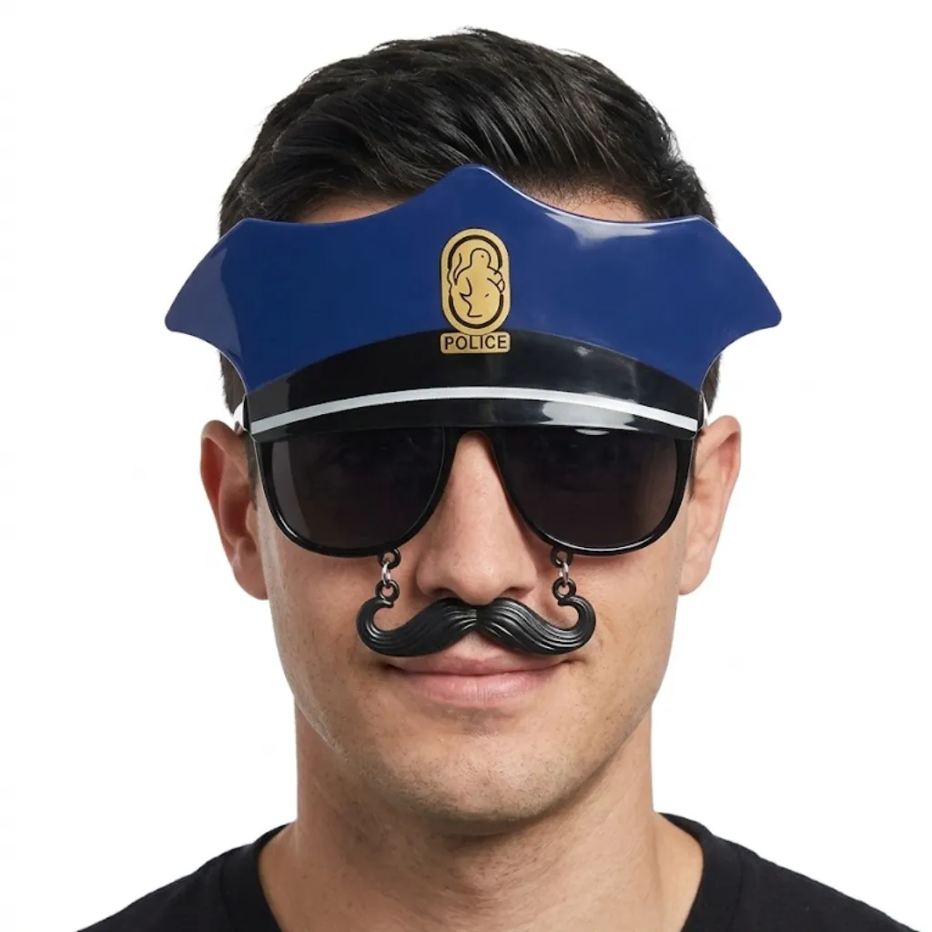 [2214-5] LENTES-MASCARA POLICIA BIGOTE