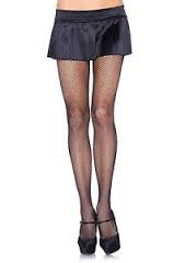 [9001-BLACK-N] NYLON FISHNET PANTYHOSE RED BLACK