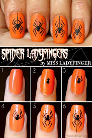 ORANGE SPIDER NAILS
