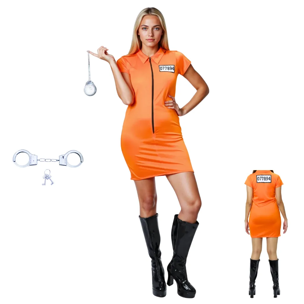 [FX82471] REO NARANJA VESTIDO ADLT (M-L)
