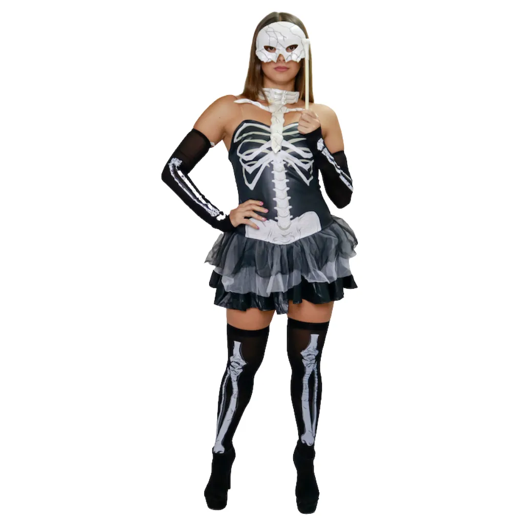 [01128-S] SKELETON MASQUERADE ADLT (S)