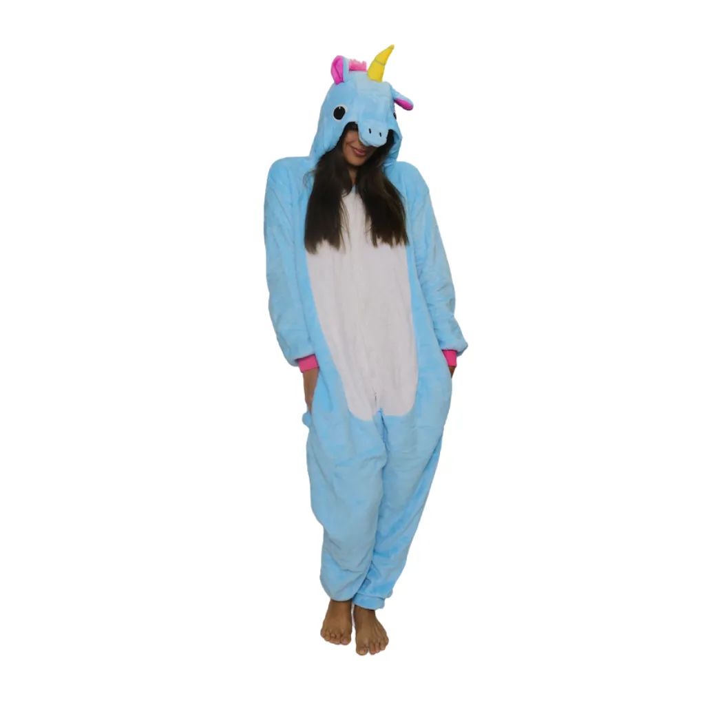 [04-2LN] YW DISFRAZ/PIJAMA UNICORNIO AZUL INFANTIL (4-6)