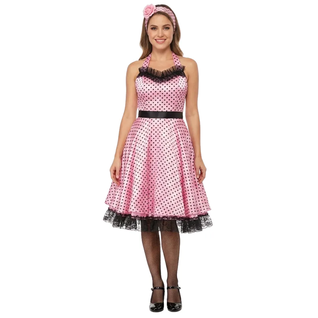 [889622-M] POLKA DOT PROM DRESS ADLT