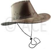 [FX76855] SOMBRERO VAQUERO IMITACION PIEL CAFE