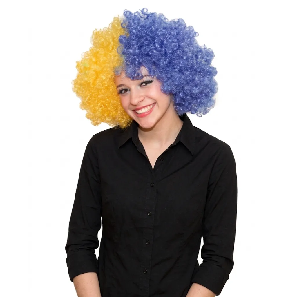 [FX77082] SPORT WIG YELLOW/BLUE