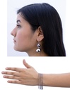 PULSERA C/ARETES DISCO 80´s