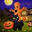 VAN INFLATABLE TREE WITH CAT & PUMPKIN