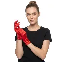 YW SATIN ADLT RED SHORT GLOVES