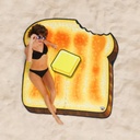 GIGANTIC BUTTERED TOAST BEACH BLANKET