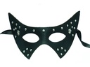 LEATHER ROUND STUDS MASK BK