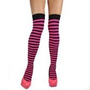 MEDIAS RAYAS NEGRO CON ROSA